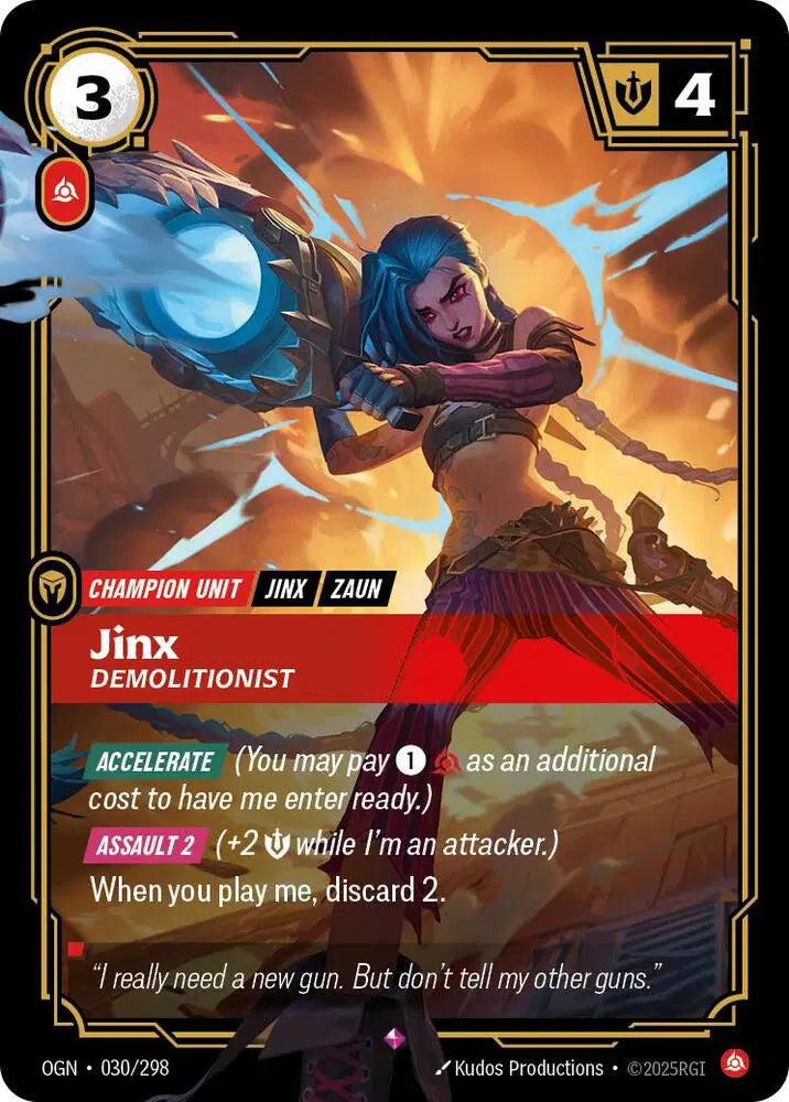 Jinx - Demolitionist - Origins (OGN) - Rare - 030/298