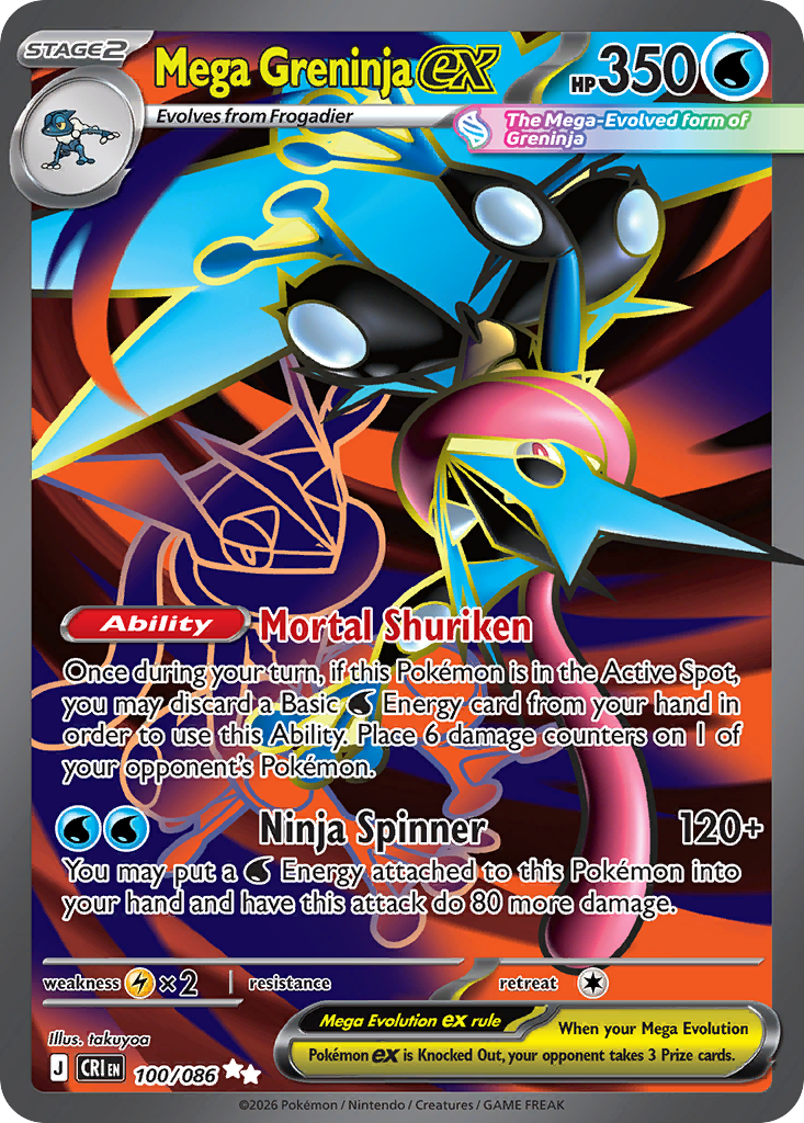 Mega Greninja ex - Chaos Rising - #100/086