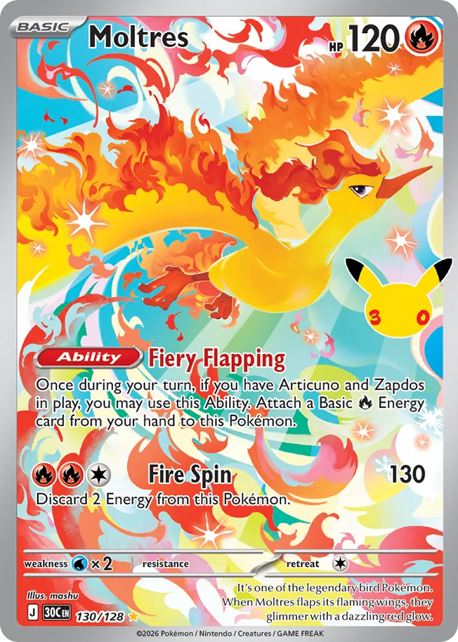 Moltres - 30th Celebration - #130/128