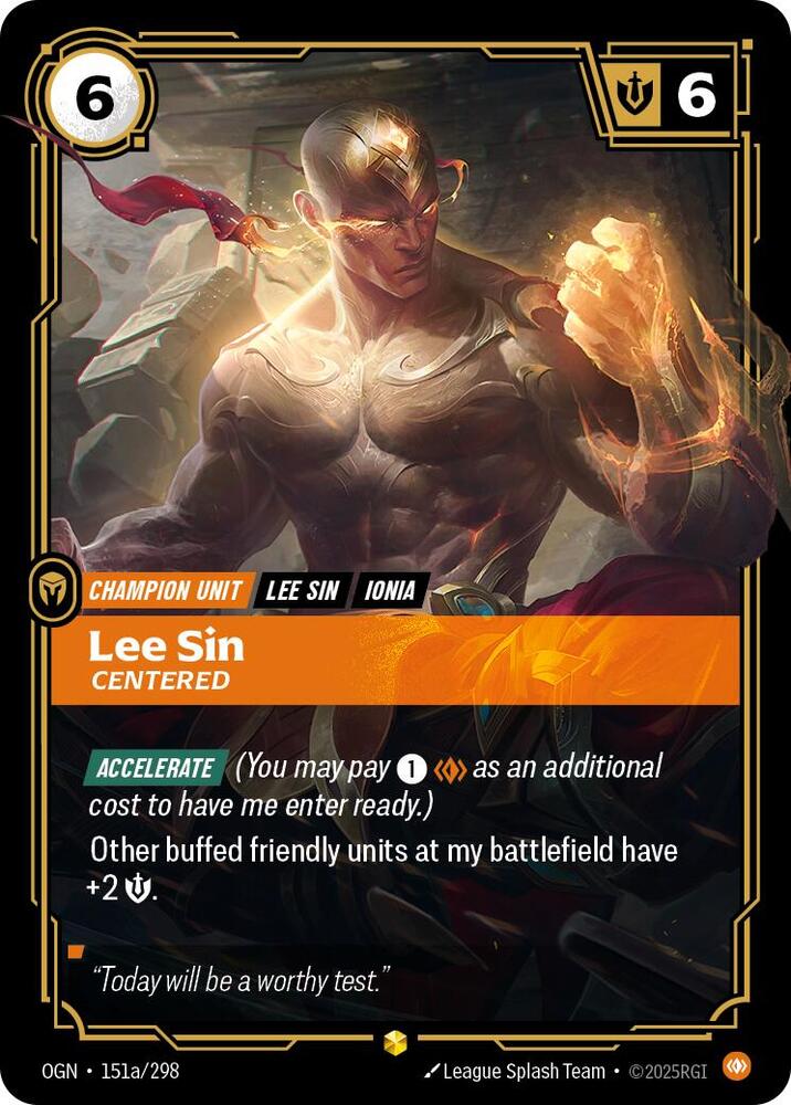 Lee Sin - Centered (Alternate Art) - Origins (OGN) - Alternate Art - 151a/298