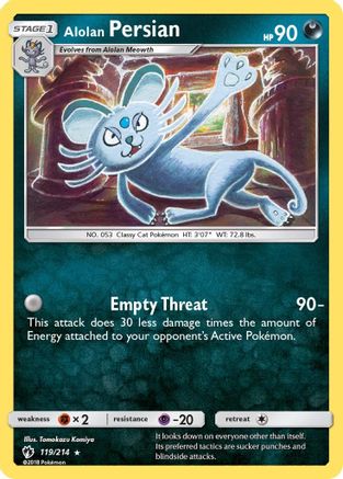 Alolan Persian - SM - Lost Thunder #119