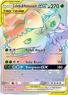 Celebi & Venusaur GX (Secret) - SM - Team Up #182