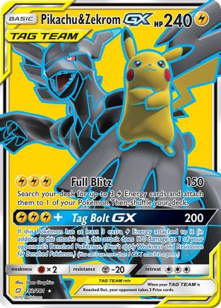 Pikachu & Zekrom GX (Full Art) - SM - Team Up #162