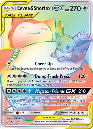 Eevee & Snorlax GX (Secret) - SM - Team Up #191