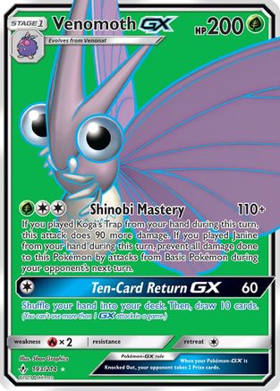 Venomoth GX (Full Art) - SM - Unbroken Bonds #193