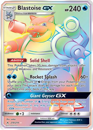 Blastoise GX (Secret) - SM - Unbroken Bonds #218