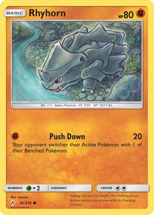 Rhyhorn (92) - SM - Unbroken Bonds #92