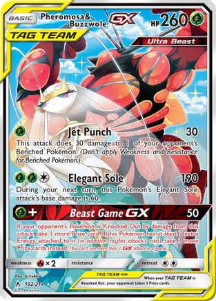 Pheromosa & Buzzwole GX (192) (Alternate Full Art) - SM - Unbroken Bonds #192