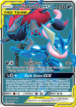 Greninja & Zoroark GX (200) (Full Art) - SM - Unbroken Bonds #200