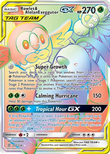 Rowlet & Alolan Exeggutor GX (Secret) - SM - Unified Minds #237