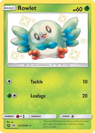 Rowlet - Hidden Fates: Shiny Vault #SV2