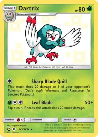 Dartrix - Hidden Fates: Shiny Vault #SV3