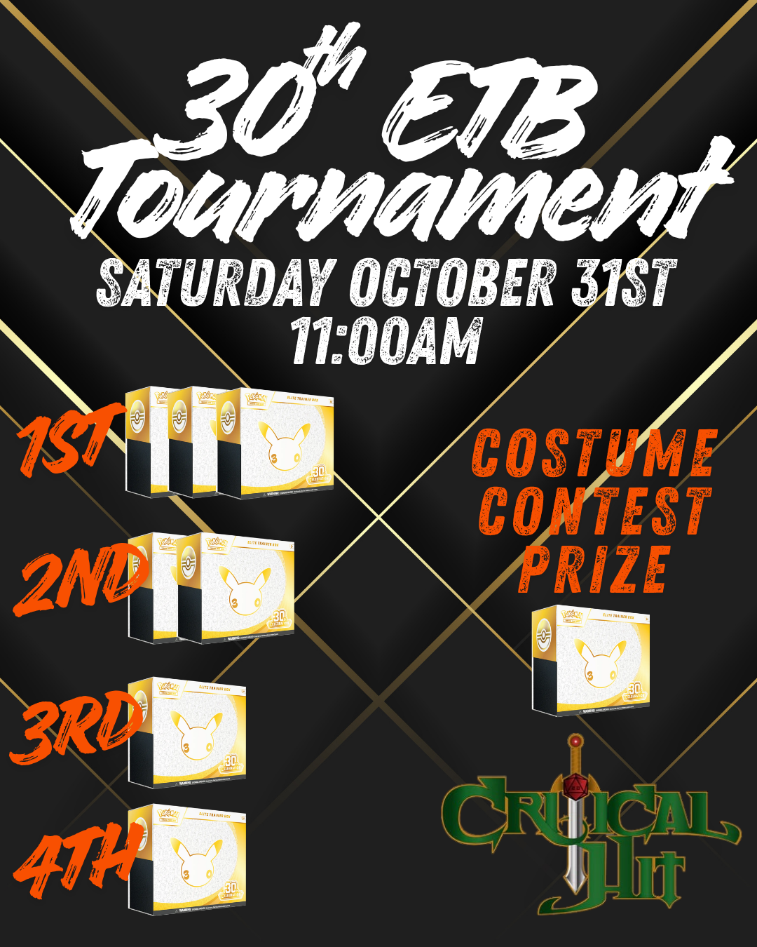 30th Celebration ETB Tournament - October 31st