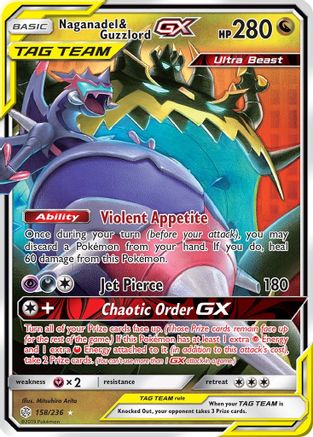 Naganadel & Guzzlord GX - SM - Cosmic Eclipse #158