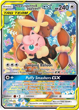 Mega Lopunny & Jigglypuff GX (Alternate Full Art) - SM - Cosmic Eclipse #226