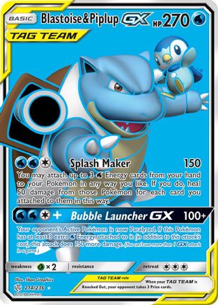 Blastoise & Piplup GX (Full Art) - SM - Cosmic Eclipse #214