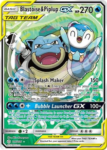 Blastoise & Piplup GX (Alternate Full Art) - SM - Cosmic Eclipse #215