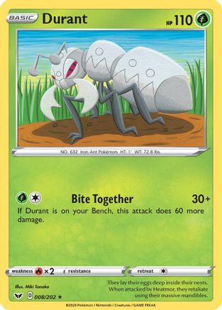 Durant - SWSH01: Sword & Shield Base Set #008