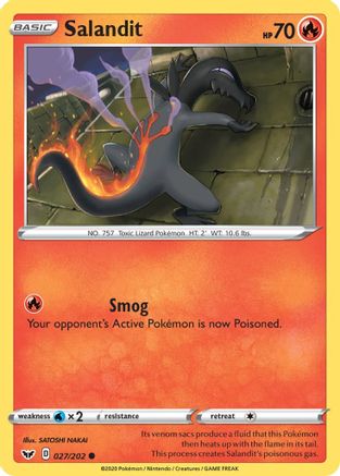 Salandit - SWSH01: Sword & Shield Base Set #027