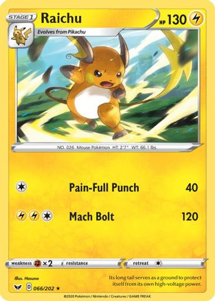 Raichu - SWSH01: Sword & Shield Base Set #066