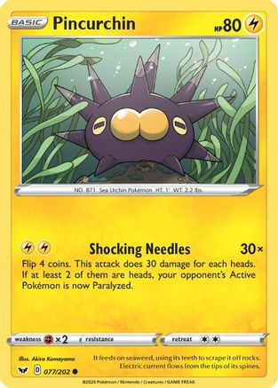 Pincurchin - SWSH01: Sword & Shield Base Set #077