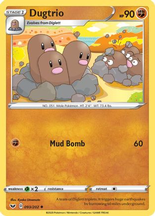 Dugtrio - SWSH01: Sword & Shield Base Set #093