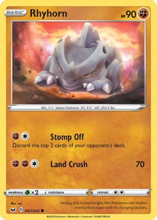 Rhyhorn (097) - SWSH01: Sword & Shield Base Set #097