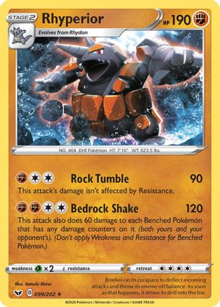 Rhyperior - SWSH01: Sword & Shield Base Set #099