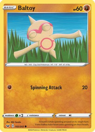 Baltoy (102) - SWSH01: Sword & Shield Base Set #102