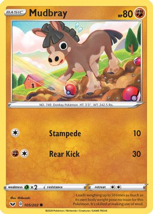 Mudbray - SWSH01: Sword & Shield Base Set #105