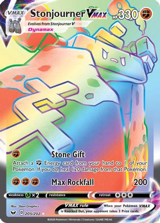 Stonjourner VMAX (Secret) - SWSH01: Sword & Shield Base Set #205