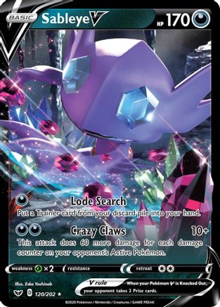 Sableye V - SWSH01: Sword & Shield Base Set #120