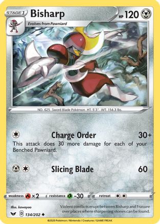 Bisharp - SWSH01: Sword & Shield Base Set #134