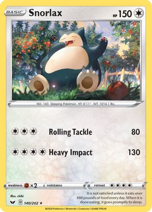 Snorlax - SWSH01: Sword & Shield Base Set #140