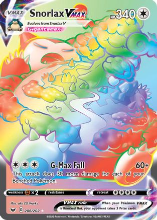 Snorlax VMAX (Secret) - SWSH01: Sword & Shield Base Set #206