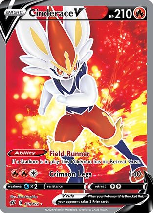 Cinderace V (Full Art) - SWSH02: Rebel Clash #178