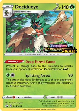 Decidueye - SWSH035 (Prerelease) - SWSH: Sword & Shield Promo Cards #SWSH035