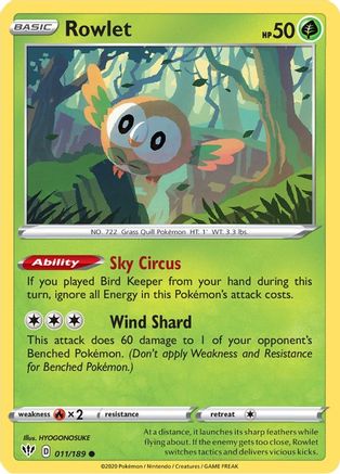 Rowlet - SWSH03: Darkness Ablaze #011