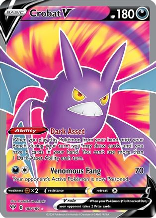 Crobat V (Full Art) - SWSH03: Darkness Ablaze #182