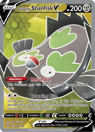 Galarian Stunfisk V (Full Art) - SWSH03: Darkness Ablaze #184