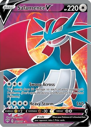 Salamence V (Full Art) - SWSH03: Darkness Ablaze #185