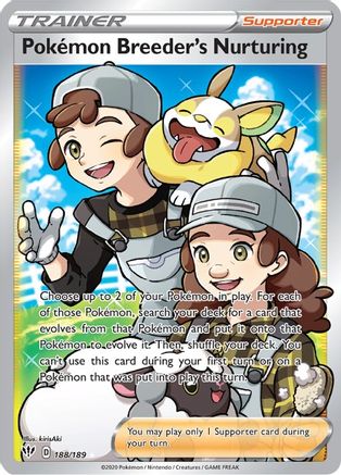 Pokemon Breeder's Nurturing (Full Art) - SWSH03: Darkness Ablaze #188