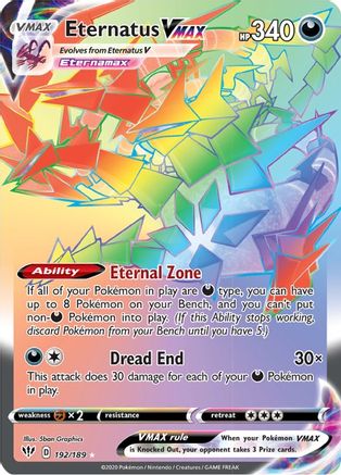 Eternatus VMAX (Secret) - SWSH03: Darkness Ablaze #192