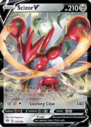 Scizor V - SWSH03: Darkness Ablaze #118