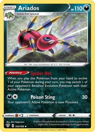 Ariados - SWSH03: Darkness Ablaze #103