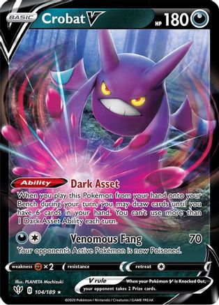 Crobat V - SWSH03: Darkness Ablaze #104