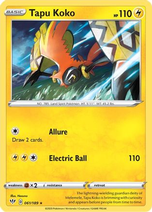 Tapu Koko - SWSH03: Darkness Ablaze #061