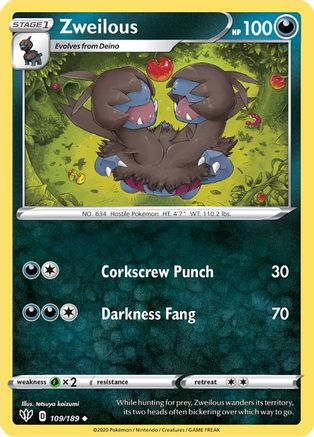Zweilous - SWSH03: Darkness Ablaze #109