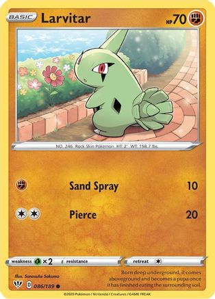 Larvitar - SWSH03: Darkness Ablaze #086