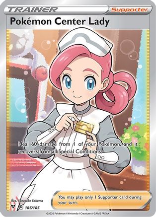Pokemon Center Lady (Full Art) - SWSH04: Vivid Voltage #185